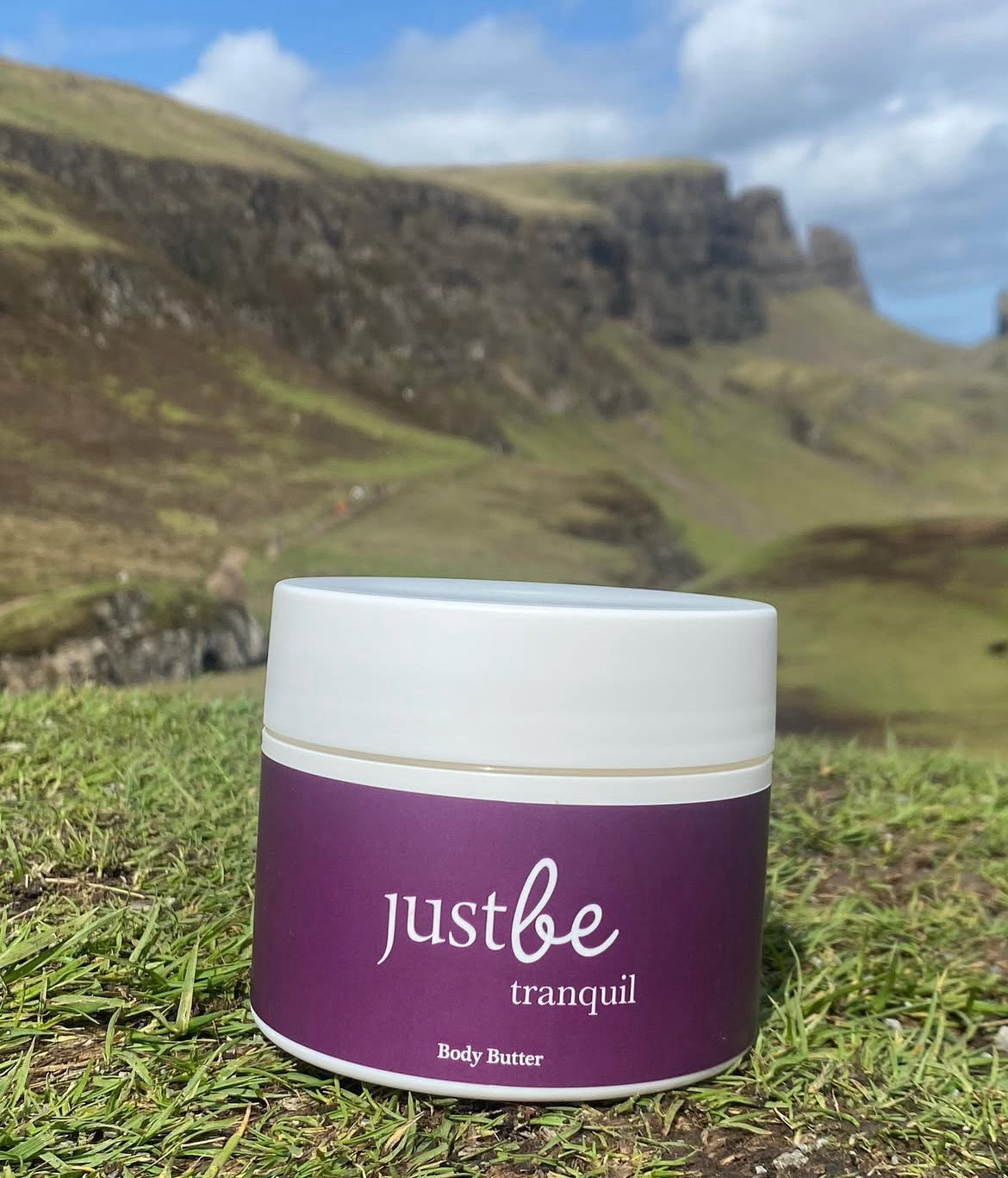 JustBe Botanicals Aromatherapy Tranquil Body Butter in Skye, Scotland