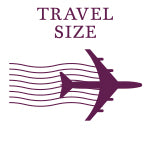 Travel size skincare icon with airplane graphic – ideal for carry-on and flight-approved beauty products.