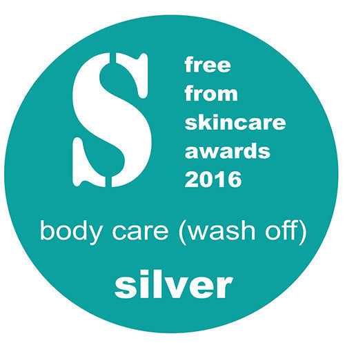 FreeFrom Skincare Awards 2016 Silver logo awarded to JustBe Happy Hand and Body Wash