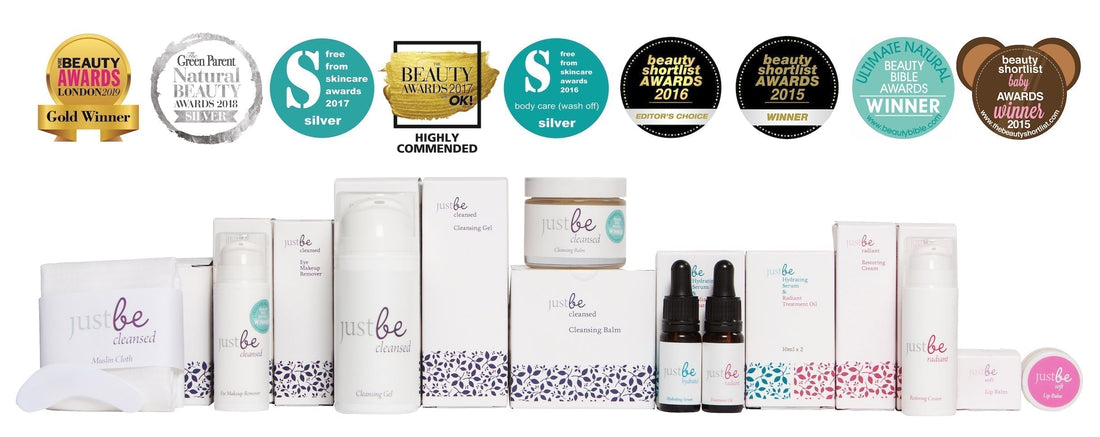 screen shot of JustBe Botanicals website