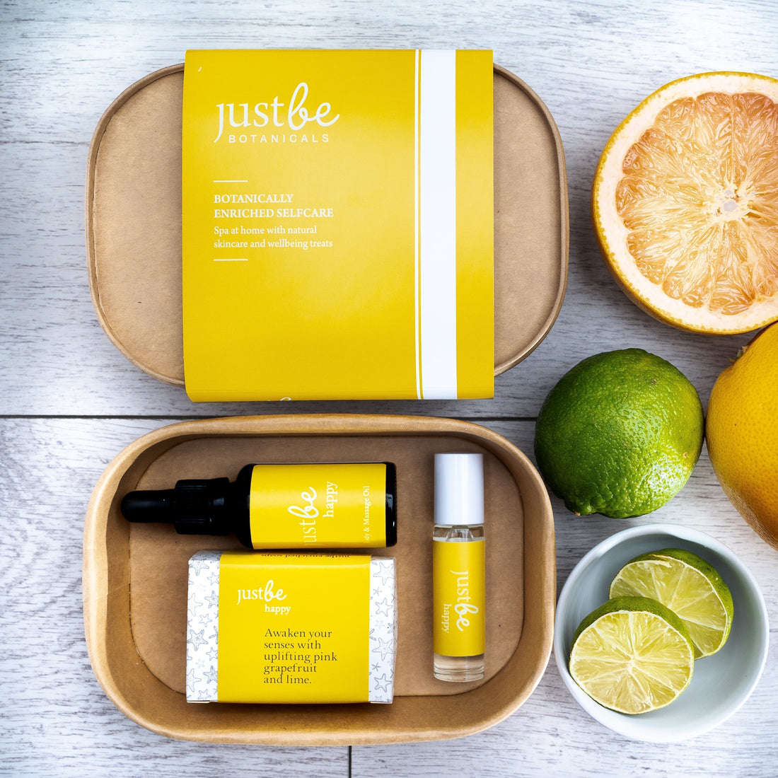 JustBe Botanicals well-being happy gift set