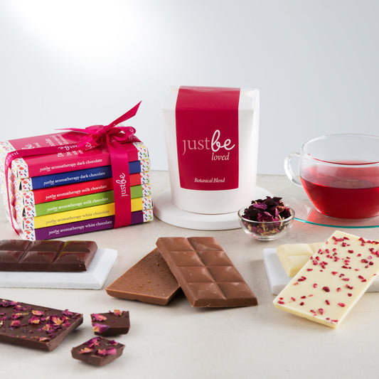 JustBe Botanicals Wellbeing Gift Sets Chocolate & Herbal Tea