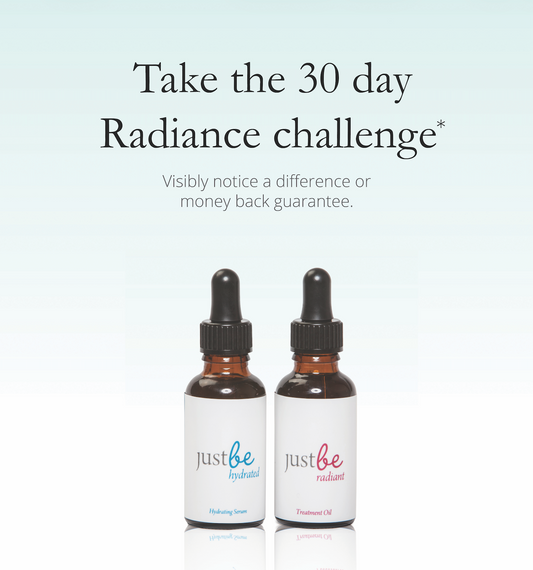 JustBe Botanicals 30 day Radiance Challenge Money Back Guarantee