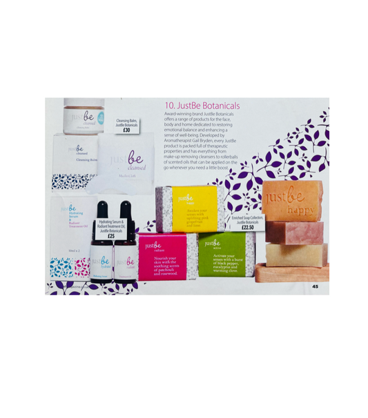 JustBe Botanicals Skincare named as top 10 article No.1 Magazine