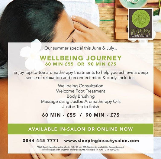 Poster for JustBe Wellbeing Journey at Sleeping Beauty Salon