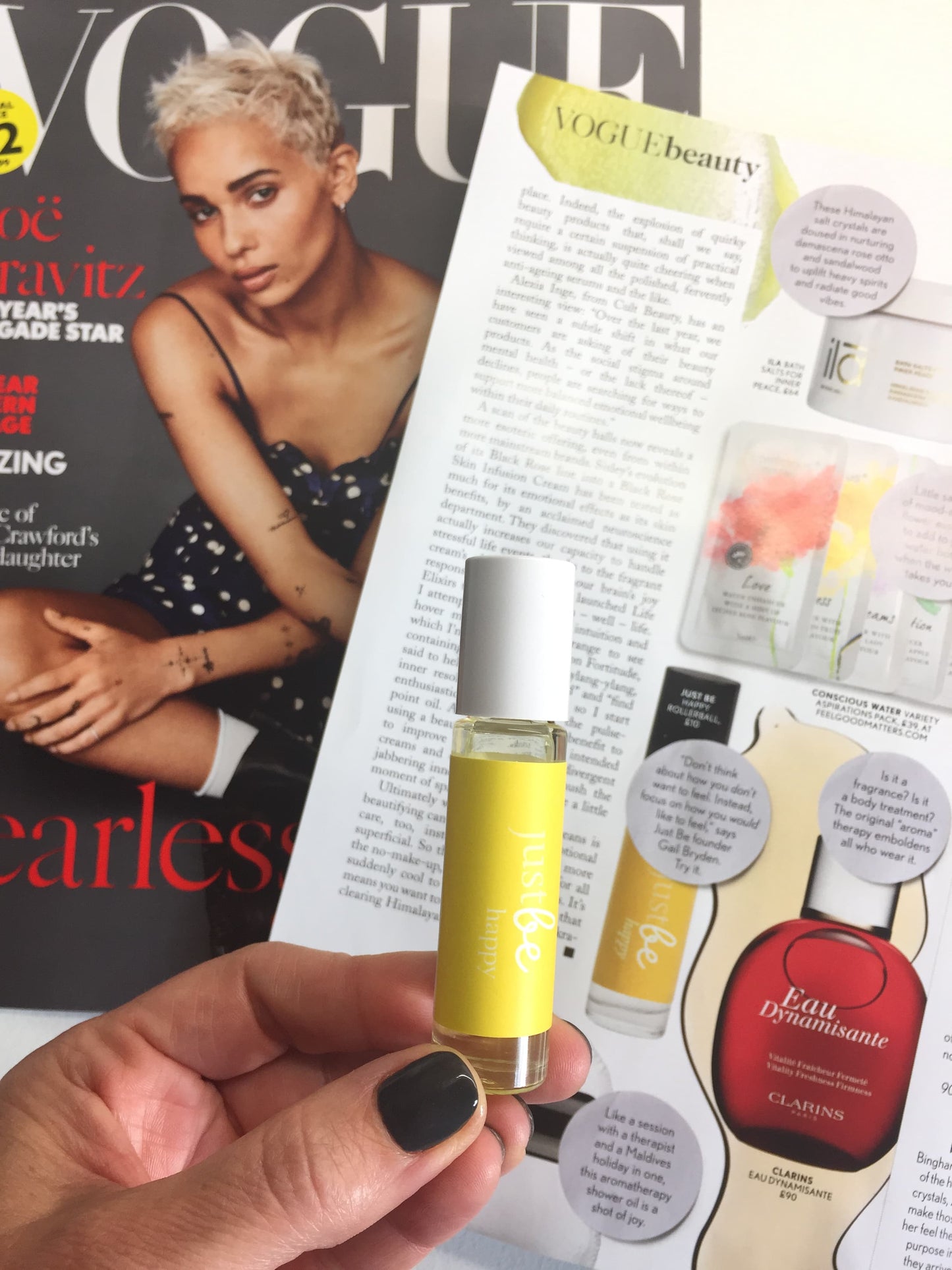 JustBe Botanicals Happy Aromatherapy Rollerball as seen in Vogue Beauty Magazine