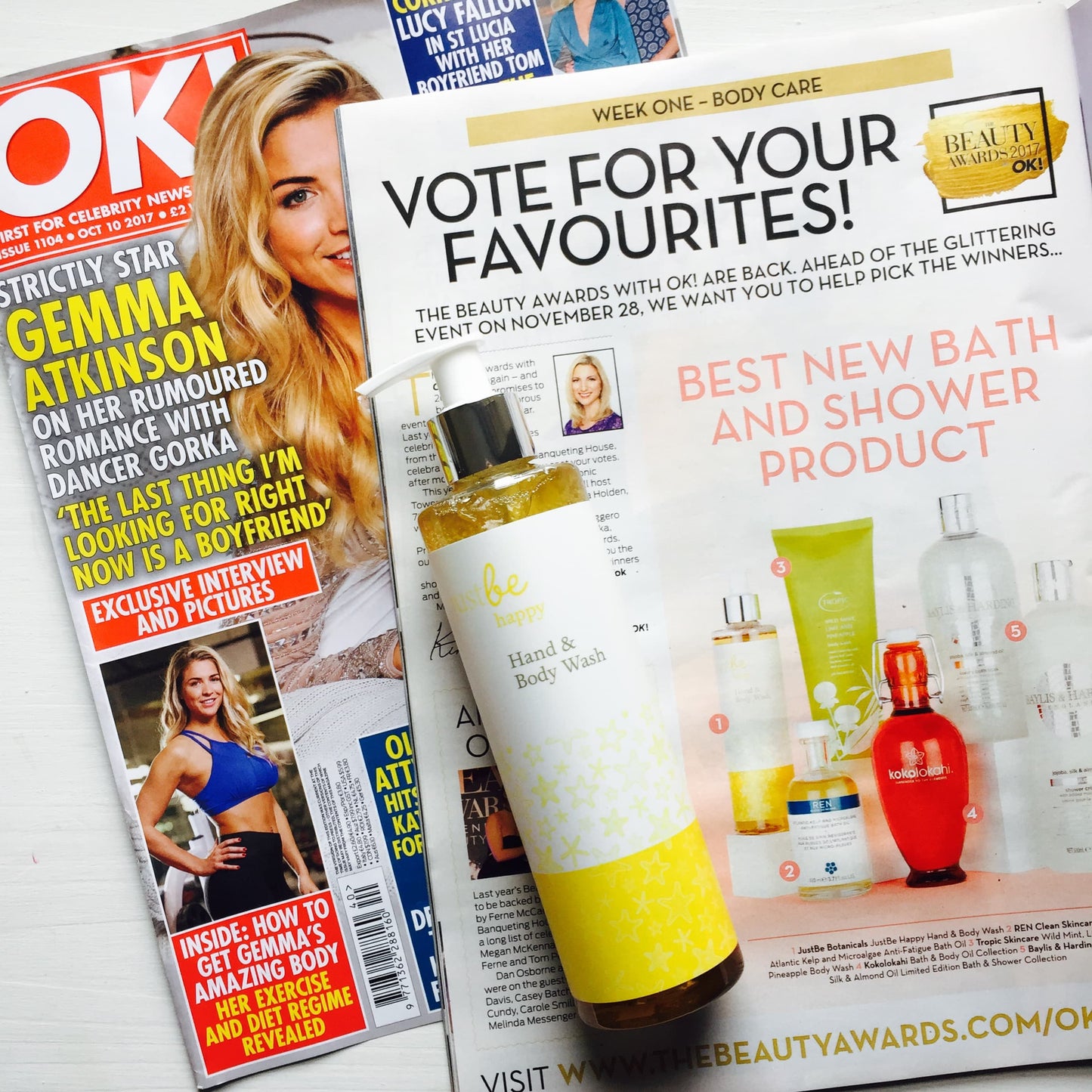 JustBe Botanicals Happy Aromatherapy Hand Body Wash in OK Magazine Beauty Awards