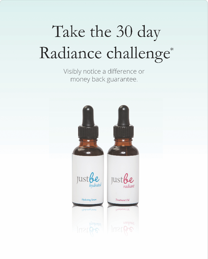 JustBe Botanicals Hydrating Serum & Treatment Oil 30 day Radiance challenge