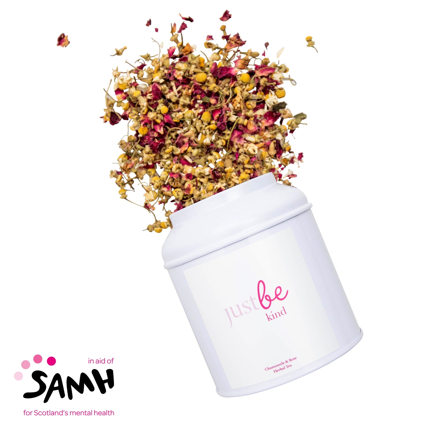 JustBe Botanicals Chamomile & Rose Kind Herbal Tea SAMH