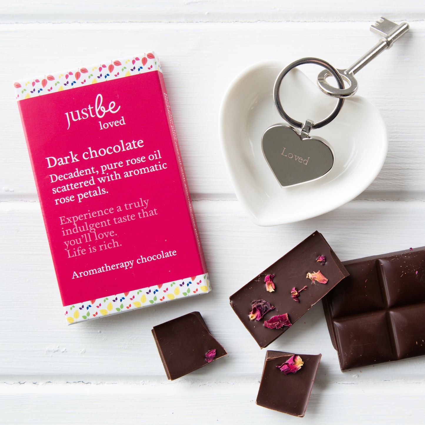 JustBe Loved Keyring & Chocolate-JustBe Botanicals-JustBe Botanicals